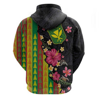Hawaiian Independence Day Hoodie Kanaka Maoli Symbols With Tapa Motifs and Tropical Plants LT03 - Polynesian Pride