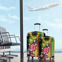 Hawaiian Independence Day Luggage Cover Kanaka Maoli Symbols With Tapa Motifs and Tropical Plants LT03 - Polynesian Pride