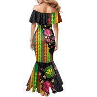 Hawaiian Independence Day Mermaid Dress Kanaka Maoli Symbols With Tapa Motifs and Tropical Plants LT03 - Polynesian Pride