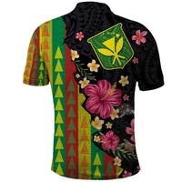 Hawaiian Independence Day Polo Shirt Kanaka Maoli Symbols With Tapa Motifs and Tropical Plants LT03 - Polynesian Pride