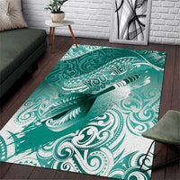 Personalised New Zealand Aotearoa Darts Masters Area Rug Maori Art Tattoo with Tribal Dart Symbol Teal Color LT03 Teal - Polynesian Pride
