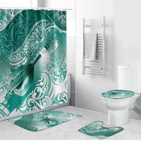 Personalised New Zealand Aotearoa Darts Masters Bathroom Set Maori Art Tattoo with Tribal Dart Symbol Teal Color LT03 Bathroom Set (4 pcs) Teal - Polynesian Pride
