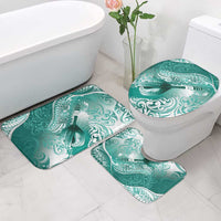 Personalised New Zealand Aotearoa Darts Masters Bathroom Set Maori Art Tattoo with Tribal Dart Symbol Teal Color LT03 - Polynesian Pride
