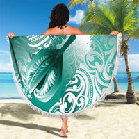 Personalised New Zealand Aotearoa Darts Masters Beach Blanket Maori Art Tattoo with Tribal Dart Symbol Teal Color LT03 - Polynesian Pride