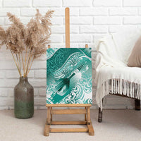 Personalised New Zealand Aotearoa Darts Masters Canvas Wall Art Maori Art Tattoo with Tribal Dart Symbol Teal Color LT03 - Polynesian Pride