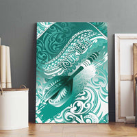 Personalised New Zealand Aotearoa Darts Masters Canvas Wall Art Maori Art Tattoo with Tribal Dart Symbol Teal Color LT03 - Polynesian Pride