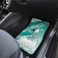 Personalised New Zealand Aotearoa Darts Masters Car Mats Maori Art Tattoo with Tribal Dart Symbol Teal Color LT03 - Polynesian Pride