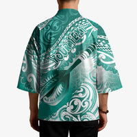Personalised New Zealand Aotearoa Darts Masters Kimono Maori Art Tattoo with Tribal Dart Symbol Teal Color LT03 - Polynesian Pride