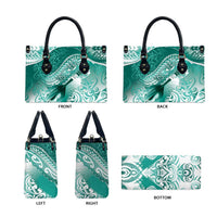 Personalised New Zealand Aotearoa Darts Masters Leather Bag Maori Art Tattoo with Tribal Dart Symbol Teal Color LT03 - Polynesian Pride