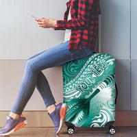 Personalised New Zealand Aotearoa Darts Masters Luggage Cover Maori Art Tattoo with Tribal Dart Symbol Teal Color LT03 - Polynesian Pride