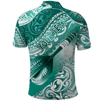 Personalised New Zealand Aotearoa Darts Masters Polo Shirt Maori Art Tattoo with Tribal Dart Symbol Teal Color LT03 - Polynesian Pride