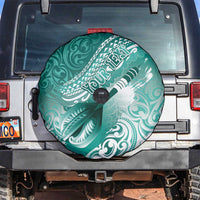 Personalised New Zealand Aotearoa Darts Masters Spare Tire Cover Maori Art Tattoo with Tribal Dart Symbol Teal Color LT03 Teal - Polynesian Pride