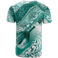 Personalised New Zealand Aotearoa Darts Masters T Shirt Maori Art Tattoo with Tribal Dart Symbol Teal Color LT03 - Polynesian Pride