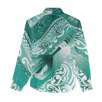 Personalised New Zealand Aotearoa Darts Masters Women Casual Shirt Maori Art Tattoo with Tribal Dart Symbol Teal Color LT03 - Polynesian Pride