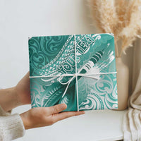 Personalised New Zealand Aotearoa Darts Masters Wrapping Paper Maori Art Tattoo with Tribal Dart Symbol Teal Color LT03 - Polynesian Pride