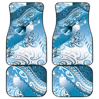 Personalised New Zealand Aotearoa Darts Masters Car Mats Maori Art Tattoo with Tribal Dart Symbol Blue LT03 - Polynesian Pride
