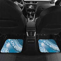 Personalised New Zealand Aotearoa Darts Masters Car Mats Maori Art Tattoo with Tribal Dart Symbol Blue LT03 Set 2pcs - Back Blue - Polynesian Pride