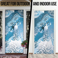 Personalised New Zealand Aotearoa Darts Masters Door Cover Maori Art Tattoo with Tribal Dart Symbol Blue LT03 - Polynesian Pride