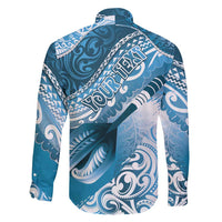 Personalised New Zealand Aotearoa Darts Masters Family Matching Tank Maxi Dress and Hawaiian Shirt Maori Art Tattoo with Tribal Dart Symbol Blue LT03 - Polynesian Pride