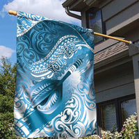 Personalised New Zealand Aotearoa Darts Masters Garden Flag Maori Art Tattoo with Tribal Dart Symbol Blue LT03 - Polynesian Pride