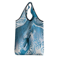 Personalised New Zealand Aotearoa Darts Masters Grocery Bag Maori Art Tattoo with Tribal Dart Symbol Blue LT03 - Polynesian Pride