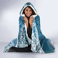 Personalised New Zealand Aotearoa Darts Masters Hooded Blanket Maori Art Tattoo with Tribal Dart Symbol Blue LT03 - Polynesian Pride