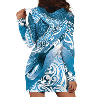 Personalised New Zealand Aotearoa Darts Masters Hoodie Dress Maori Art Tattoo with Tribal Dart Symbol Blue LT03 - Polynesian Pride