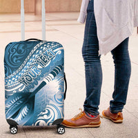 Personalised New Zealand Aotearoa Darts Masters Luggage Cover Maori Art Tattoo with Tribal Dart Symbol Blue LT03 Blue - Polynesian Pride