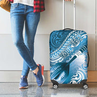 Personalised New Zealand Aotearoa Darts Masters Luggage Cover Maori Art Tattoo with Tribal Dart Symbol Blue LT03 - Polynesian Pride