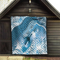 Personalised New Zealand Aotearoa Darts Masters Quilt Maori Art Tattoo with Tribal Dart Symbol Blue - Polynesian Pride