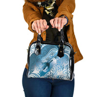 Personalised New Zealand Aotearoa Darts Masters Shoulder Handbag Maori Art Tattoo with Tribal Dart Symbol Blue - Polynesian Pride