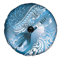 Personalised New Zealand Aotearoa Darts Masters Spare Tire Cover Maori Art Tattoo with Tribal Dart Symbol Blue LT03 - Polynesian Pride