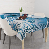 Personalised New Zealand Aotearoa Darts Masters Tablecloth Maori Art Tattoo with Tribal Dart Symbol Blue - Polynesian Pride