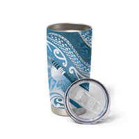 Personalised New Zealand Aotearoa Darts Masters Tumbler Cup Maori Art Tattoo with Tribal Dart Symbol Blue LT03 - Polynesian Pride