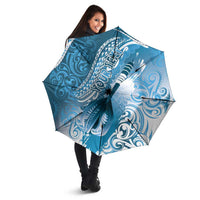 Personalised New Zealand Aotearoa Darts Masters Umbrella Maori Art Tattoo with Tribal Dart Symbol Blue - Polynesian Pride