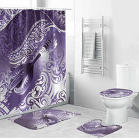 Personalised New Zealand Aotearoa Darts Masters Bathroom Set Maori Art Tattoo with Tribal Dart Symbol Purple LT03 Bathroom Set (4 pcs) Purple - Polynesian Pride