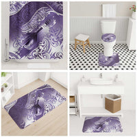 Personalised New Zealand Aotearoa Darts Masters Bathroom Set Maori Art Tattoo with Tribal Dart Symbol Purple LT03 - Polynesian Pride