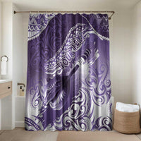 Personalised New Zealand Aotearoa Darts Masters Bathroom Set Maori Art Tattoo with Tribal Dart Symbol Purple LT03 Shower Curtain Only Purple - Polynesian Pride