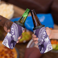 Personalised New Zealand Aotearoa Darts Masters 4 in 1 Can Cooler Tumbler Maori Art Tattoo with Tribal Dart Symbol Purple LT03 - Polynesian Pride