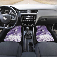 Personalised New Zealand Aotearoa Darts Masters Car Mats Maori Art Tattoo with Tribal Dart Symbol Purple LT03 Set 2pcs - Front Purple - Polynesian Pride