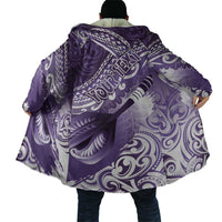 Personalised New Zealand Aotearoa Darts Masters Cloak Maori Art Tattoo with Tribal Dart Symbol Purple LT03 - Polynesian Pride