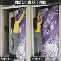 Personalised New Zealand Aotearoa Darts Masters Door Cover Maori Art Tattoo with Tribal Dart Symbol Purple LT03 - Polynesian Pride