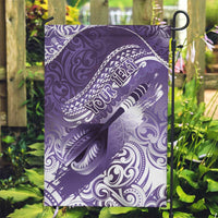 Personalised New Zealand Aotearoa Darts Masters Garden Flag Maori Art Tattoo with Tribal Dart Symbol Purple LT03 Garden Flag Purple - Polynesian Pride