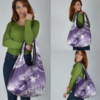 Personalised New Zealand Aotearoa Darts Masters Grocery Bag Maori Art Tattoo with Tribal Dart Symbol Purple LT03 - Polynesian Pride
