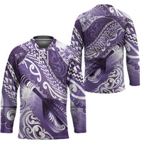 Personalised New Zealand Aotearoa Darts Masters Hockey Jersey Maori Art Tattoo with Tribal Dart Symbol Purple LT03 - Polynesian Pride