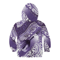 Personalised New Zealand Aotearoa Darts Masters Kid Hoodie Maori Art Tattoo with Tribal Dart Symbol Purple LT03 - Polynesian Pride