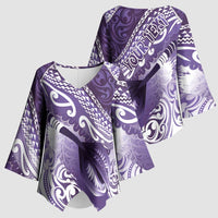 Personalised New Zealand Aotearoa Darts Masters Kimono Sleeve Blouse Maori Art Tattoo with Tribal Dart Symbol Purple LT03 - Polynesian Pride