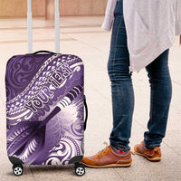 Personalised New Zealand Aotearoa Darts Masters Luggage Cover Maori Art Tattoo with Tribal Dart Symbol Purple LT03 Purple - Polynesian Pride