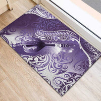 Personalised New Zealand Aotearoa Darts Masters Rubber Doormat Maori Art Tattoo with Tribal Dart Symbol Purple LT03 - Polynesian Pride
