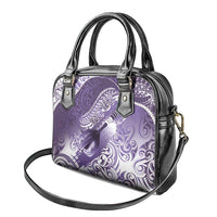 Personalised New Zealand Aotearoa Darts Masters Shoulder Handbag Maori Art Tattoo with Tribal Dart Symbol Purple LT03 - Polynesian Pride